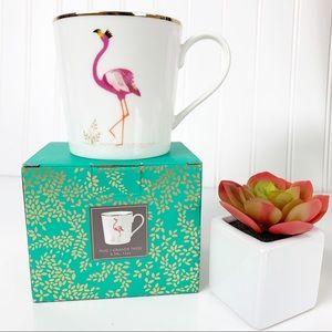 Tazza Dunoon Henley In Bone China, Flamboyance Flamingo, 600 Ml, Lavabile In Lavastoviglie E Microonde